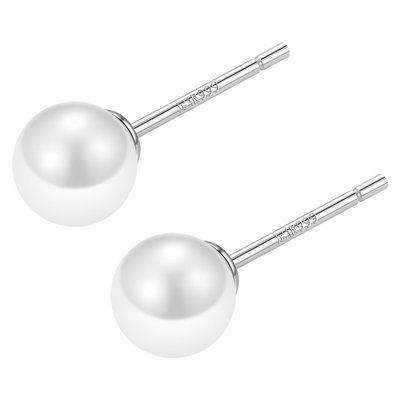 999纯银珍珠耳钉女养耳洞