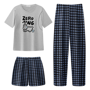 三件套月子服夏季薄款纯棉产后孕妇睡衣女夏哺乳产妇喂奶短袖短裤