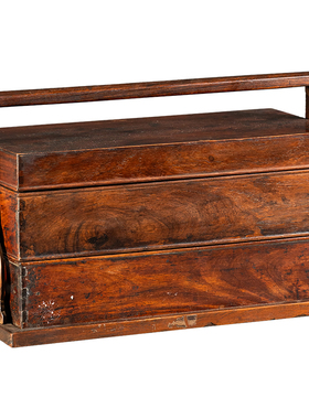 清代海南黄花梨两撞提梁盒