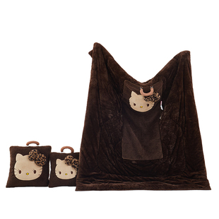 三丽鸥加厚绒毯抱枕被子两用二合一汽车办公室午休枕头汽车靠垫冬