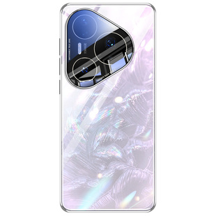 适用华为pura80手机壳pura80ultra新款贝纹玻璃p80Pro+摄像镜头全包防摔外壳系列por高级感女散热高端保护套