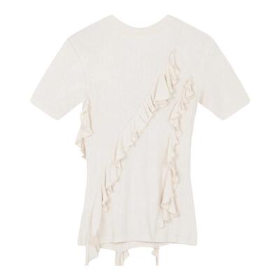 ACNE STUDIOS  女士木耳边设计时尚圆领T恤衫短袖上衣银泰 301604
