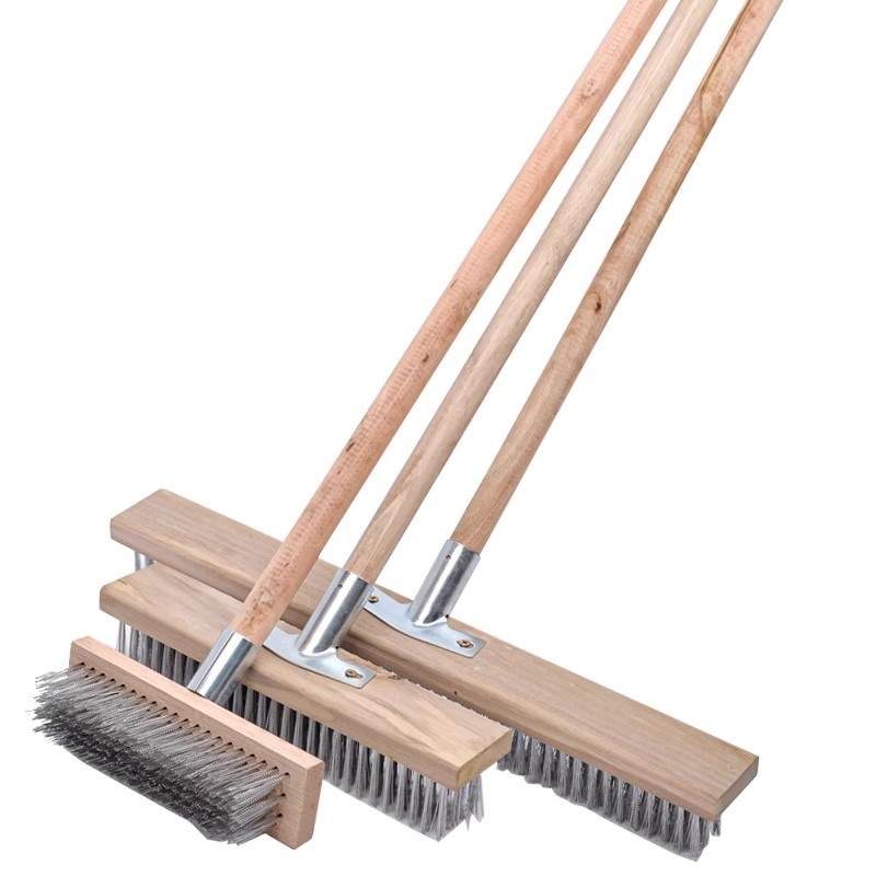 不锈钢丝刷长柄地板刷子去青苔洗地刷铁刷子清洁刷地扫把刷地神器