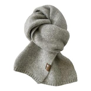 郑佰万 中性风纯色针织围巾ins女风软糯仿羊绒保暖情侣围脖学生