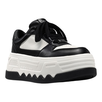 UandI女真皮增高6CM熊猫板鞋