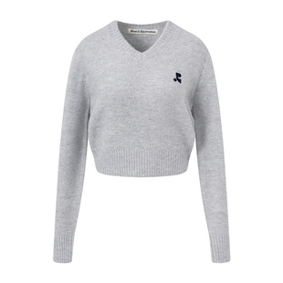 RestandRecreation官方V领短款套头毛衣2025秋季新款修身针织上衣