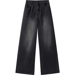 【播奥莱】播商场同款阔腿牛仔裤女25春bf慵懒风裤子BDS1KD1517