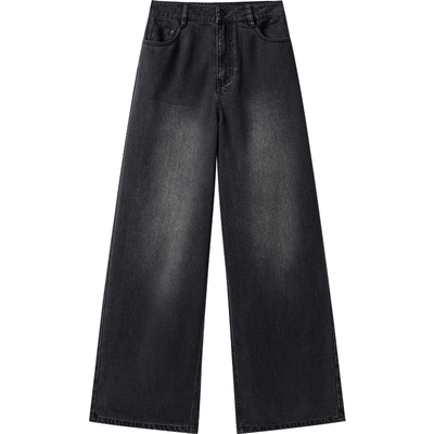 【播奥莱】播商场同款阔腿牛仔裤女25春bf慵懒风裤子BDS1KD1517