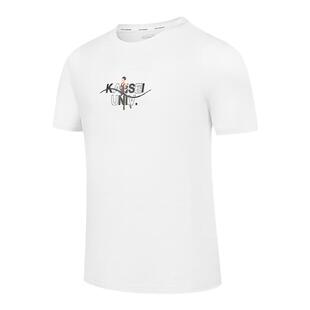 中国乔丹强风吹拂短袖男大K印花T恤秋冬2025新款透气运动跑步上衣