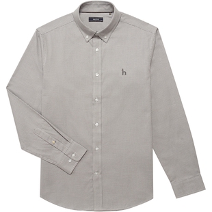 Hazzys哈吉斯秋季新品男士长袖衬衫英伦格子纯棉休闲衬衣男装潮流