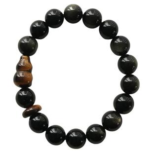 大仙的串儿《逍遥客》天然黑曜石手串黄虎眼石手链男女情侣礼物