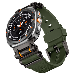 适用三星watch 7/8Ultra表带命运齿轮金属头硅胶腕带47MM旋转解压