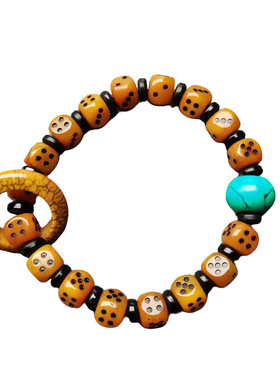 西藏式牦牛骨骰子手串骨头保平安