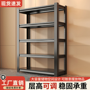 储物架家用货架阳台多层落地可调节收纳架杂物间仓库多功能展示架