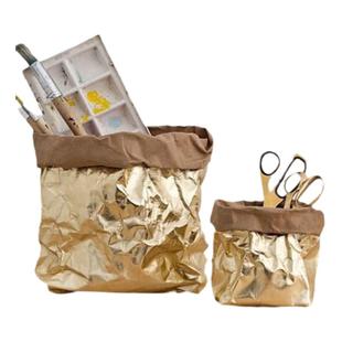 北欧INS进口可水洗撕不烂牛皮纸袋收纳袋花盆花器家居橱窗道具