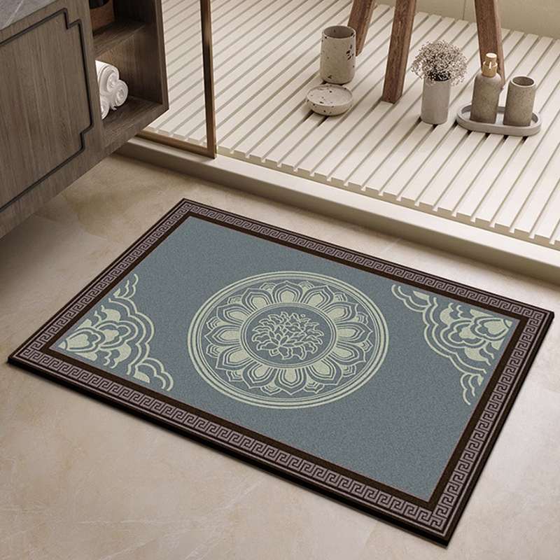 厨房卫生间地垫浴室防滑吸水脚垫新中式家用门口速干可裁剪卫浴毯