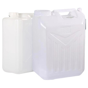 25/30升食品级塑料桶白色酒桶带盖化工扁油桶壶50斤柴油汽油密封