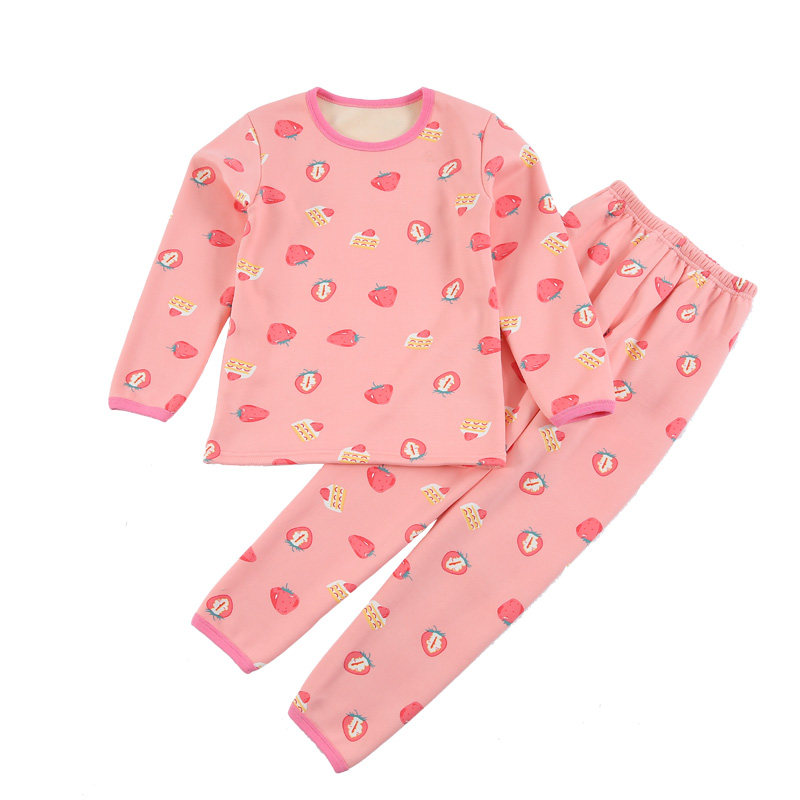 儿童保暖内衣套装加绒加厚秋衣秋裤男童女童小童中童冬季童装睡衣