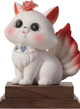 创意陶瓷九尾狐工艺品摆件
