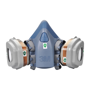 3m防尘面罩7502防护喷漆专用化工气体硅胶防毒面具