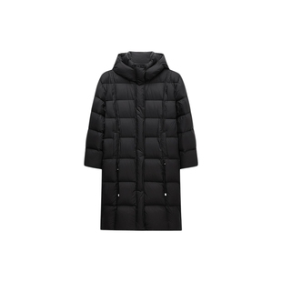 OCHIRLY欧时力 连帽直筒长款羽绒服外套女大衣保暖2025秋季新品