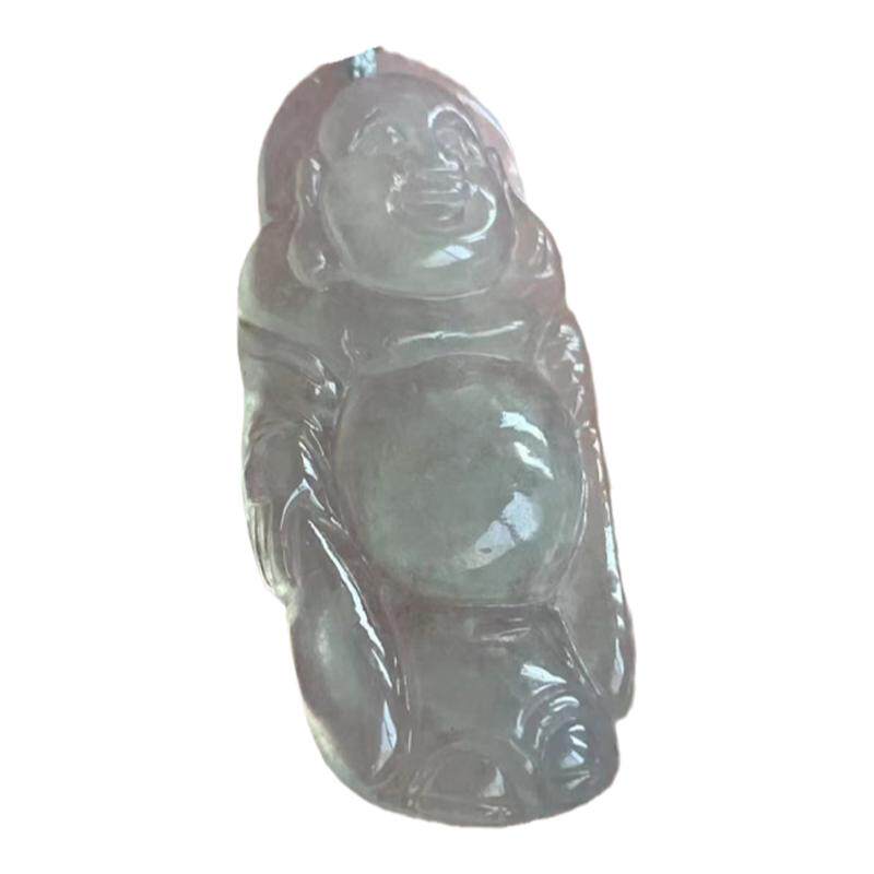 缅甸天然翡翠吊坠A货白色小佛公
