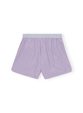 【甄选折扣】GANNI 淡紫色条纹松紧腰宽松休闲裤短裤 F8433681