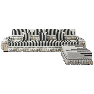 【戴纳家纺】三人位直排沙发垫2026新款四季通用沙发套罩脚踏定制