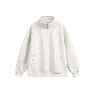 美式复古半拉链立领卫衣重磅宽松情侣上衣男款长袖休闲运动外套潮