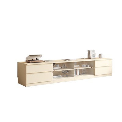 奶油白电视柜组合现代简约