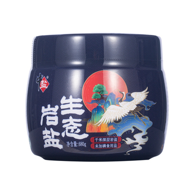 中盐 未加碘 生态岩盐680g/罐 无碘盐不加碘食用盐 家用食盐