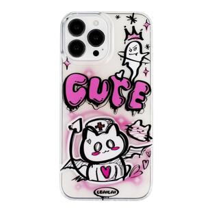 keerke 亚比小幽灵猫咪手机壳个性双层涂鸦可爱少女恶搞卡通插画原创小众适用苹果17iPhone15ProMax14Pro16