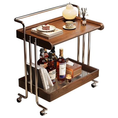 中古风全实木边几小推车置物架茶几沙发边柜侧边几轻奢高级感茶桌