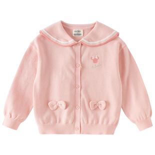 迪士尼IP戴维贝拉女童纯棉毛衣春装新儿童宝宝A类抗静电针织开衫