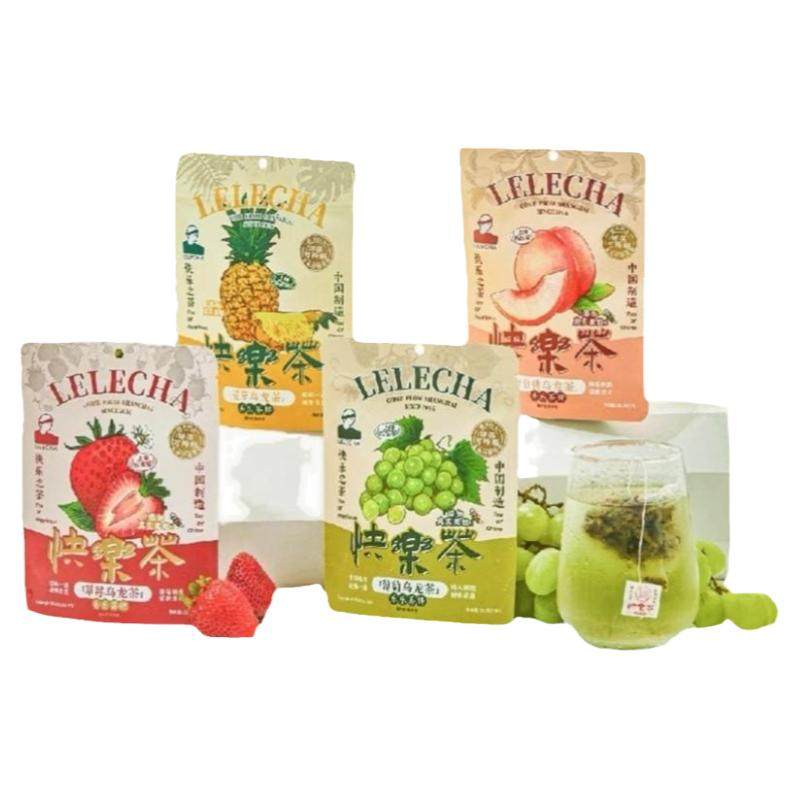 LELECHA乐乐茶牌快乐茶蜜雪冰城白桃葡萄乌龙茶袋装冷泡水果茶