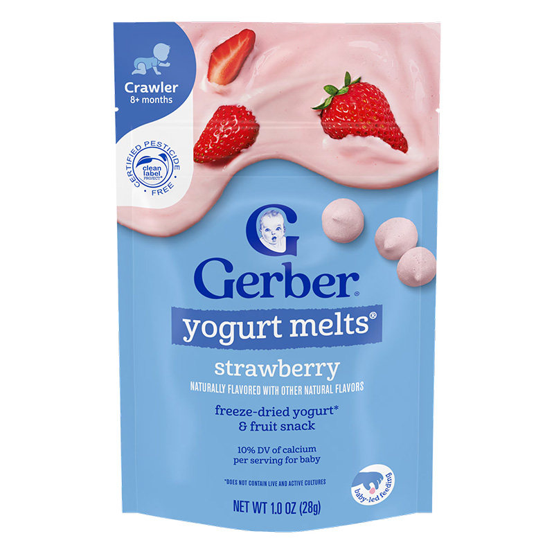 嘉宝Gerber美国嘉宝酸奶草莓溶豆溶溶豆小饼干宝宝婴儿零食婴幼儿