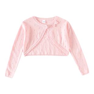 儿童舞蹈裙披肩纯棉夏装薄款蝴蝶结开衫女童短款防晒外套裙子外搭