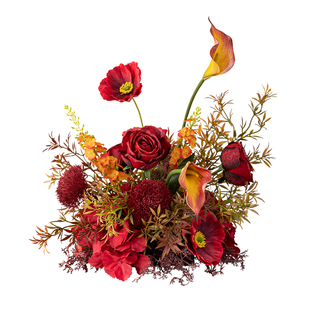 红色仿真花桌花花艺新年氛围布置装饰摆件春节年宵花客厅假花摆设
