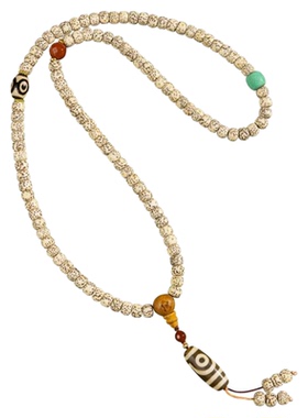 五台山星月菩提子念珠108颗佛珠天珠南红檀木莲花文玩盘玩手链