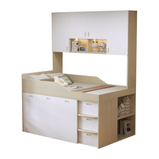 小户型多功能组合儿童床储物床带书桌衣柜床抽拉收纳半高床楼梯床