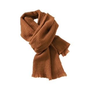 姜黄色纯山羊绒围巾女款冬季2026新款100%羊绒高级感披肩外搭围脖