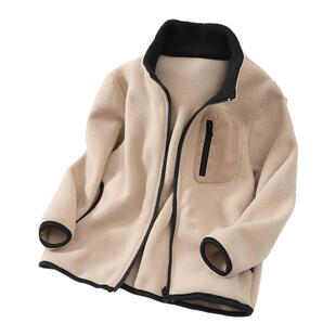 儿童摇粒绒外套男童春秋款2024新款女童秋装薄绒大童薄款初秋外衣