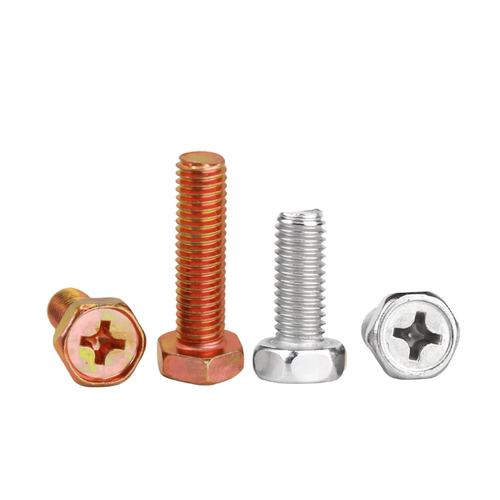 4.8级镀锌GB29.2凹脑十字槽外六角螺栓凹穴脑螺丝钉M3456810大份