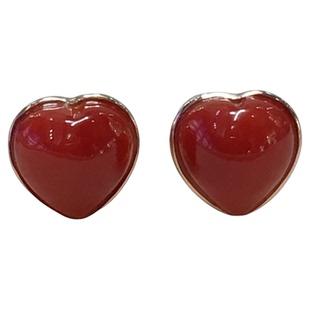 ENIMOL日本aka阿卡牛血红珊瑚18k金耳钉女轻奢高级感设计师款耳环