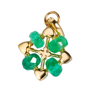 若华珠宝观夏 赞比亚祖母绿吊坠女18K金项链挂坠手链提溜彩宝挂扣