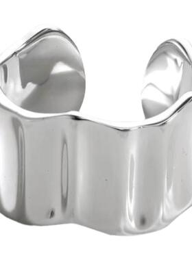 波浪几何戒指纯银韩国女