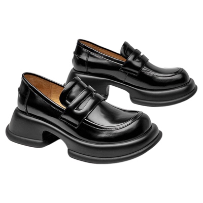 BeauToday复古真皮法式女小皮鞋