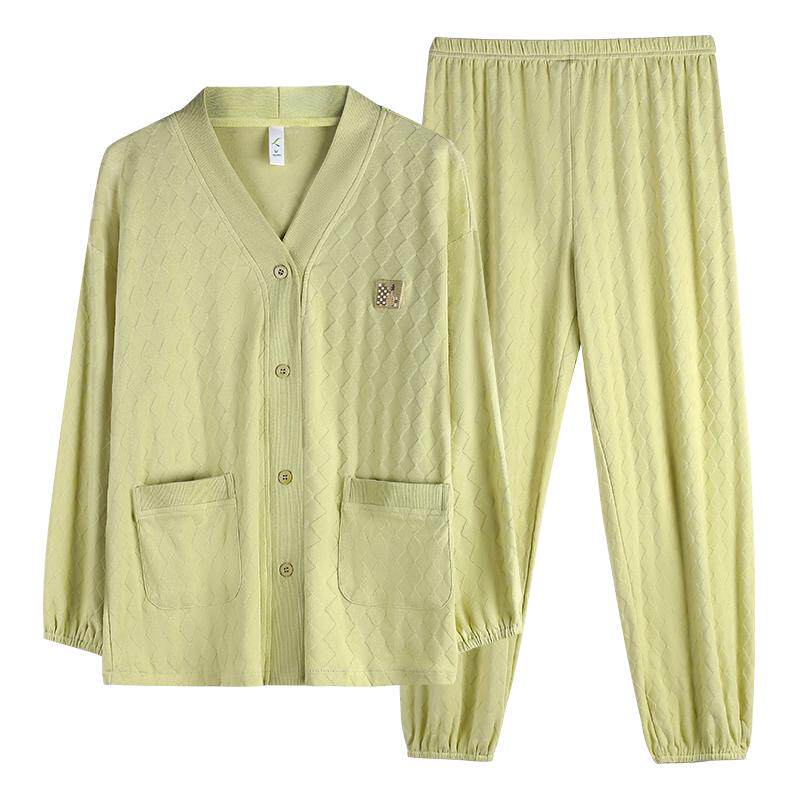 轩靓2026新款睡衣女春秋季纯棉长袖大码月子服透气休闲家居服套装