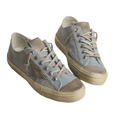 GoldenGoose女浅蓝色帆布休闲鞋