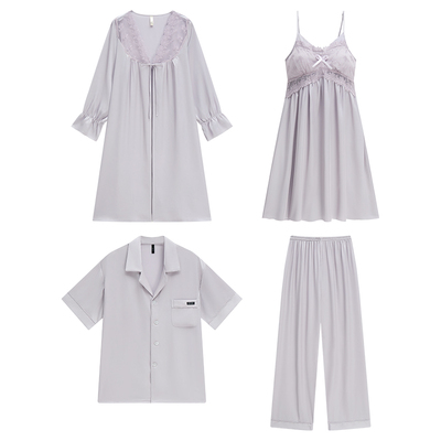 情侣睡衣女性感带胸垫睡裙